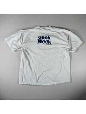 Vintage 2000 Microsoft Geek of the Week White T-Shirt Size Medium